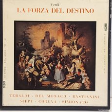 Discos de vinilo: CAJA-BOX / LA FORZA DEL DESTINO (VERDI) / 4 VINILOS DECCA-1959 / DE LUJO+INSERTO / RARO Y DIFÍCIL