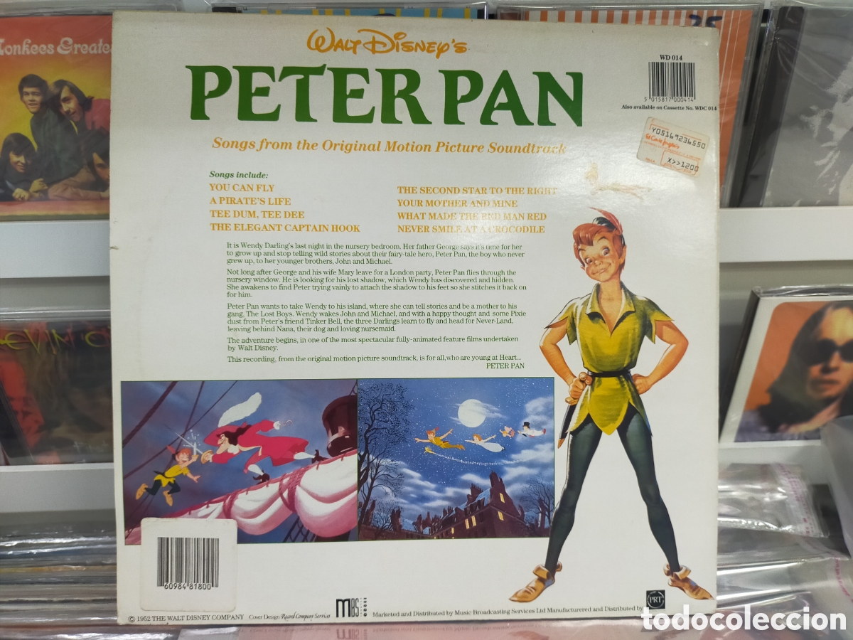Discos de vinilo: Peter pan lp Walt Disney b.s.o. - Foto 2