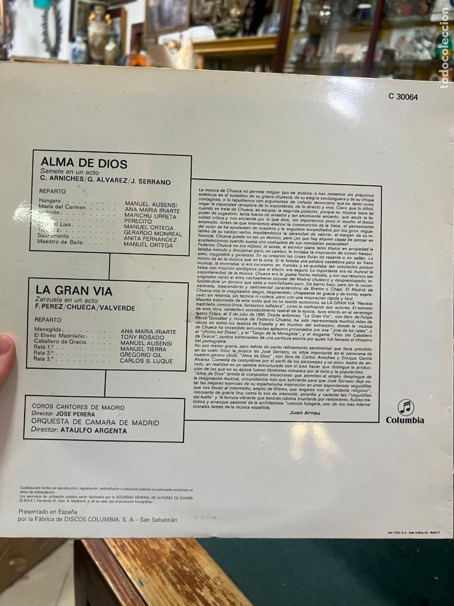 Discos de vinilo: LP ALMA DE DIOS - LA GRAN VIA - Foto 2