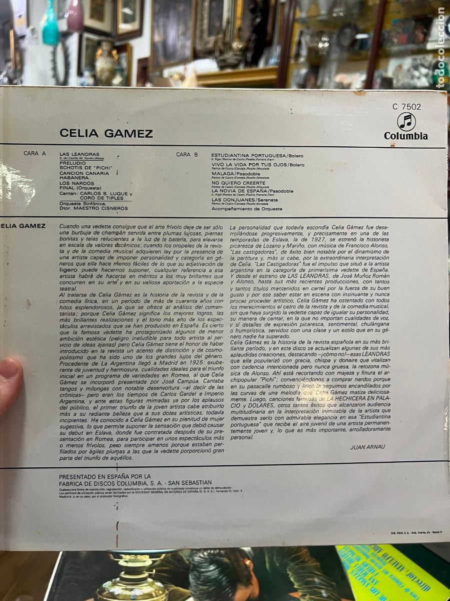 Discos de vinilo: LP CELIA GAMEZ - LAS LEANDRAS - Foto 2