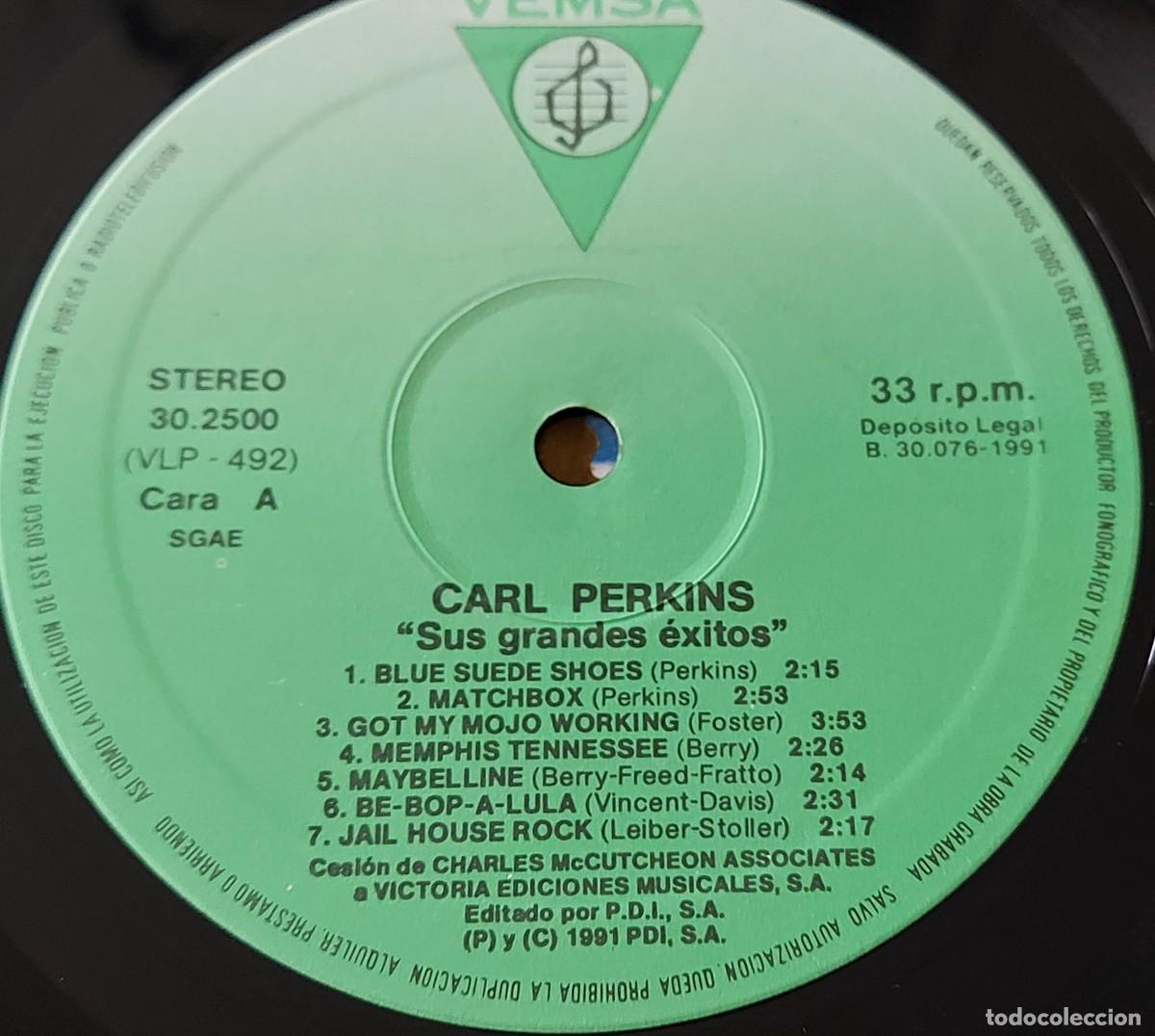 Discos de vinilo: LP CARL PERKINS Grandes &Eacute;xitos VIC a&ntilde;o 1991 - Foto 4