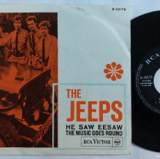Discos de vinilo: THE JEEPS - 45 SPAIN - MINT * HE SAW EESAW / THE MUSIC GOES ROUND