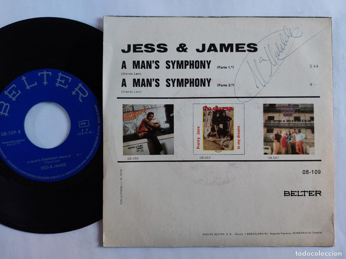 Discos de vinilo: JESS & JAMES - 45 Spain - MINT * A MANS SYMPHONY - Foto 2