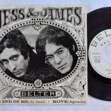 Discos de vinilo: JESS & JAMES - 45 SPAIN - PROMO * VG+ * THE END OF ME / MOVE