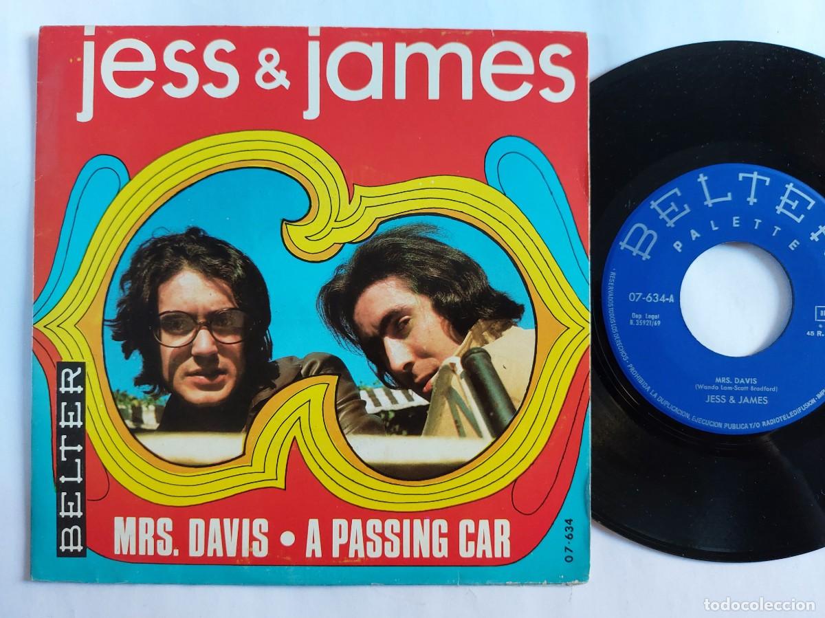 Discos de vinilo: JESS & JAMES - 45 Spain - MINT * MRS. DAVIS / A PASSING CAR - Foto 1