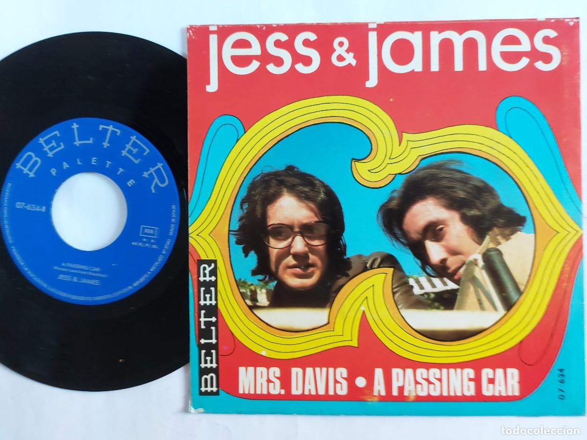 Discos de vinilo: JESS & JAMES - 45 Spain - MINT * MRS. DAVIS / A PASSING CAR - Foto 2