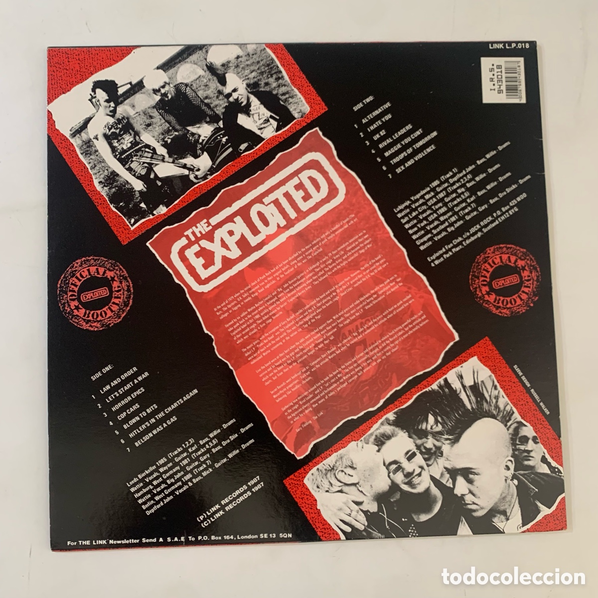 Discos de vinilo: Lp The Exploited - Live And Loud!! De 1987 - Foto 2