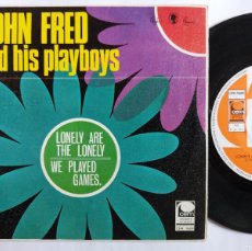 Discos de vinilo: JOHN FRED & HIS PLAYBOYS - 45 SPAIN - MINT * LONELY ARE THE LONELY