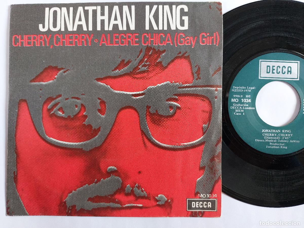 Discos de vinilo: JONATHAN KING - 45 Spain - MINT * CHERRY, CHERRY / ALEGRE CHICA - Foto 1
