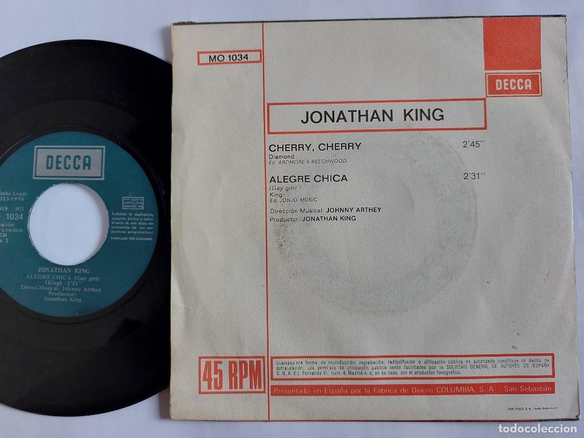 Discos de vinilo: JONATHAN KING - 45 Spain - MINT * CHERRY, CHERRY / ALEGRE CHICA - Foto 2