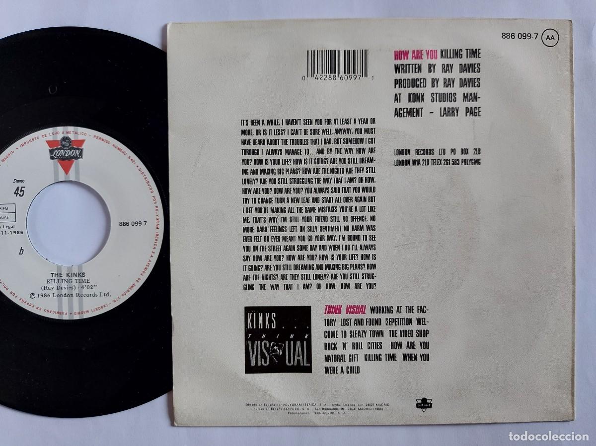 Discos de vinilo: THE KINKS - 45 Spain - MINT * HOW ARE YOU / THINK VISUAL - Foto 2