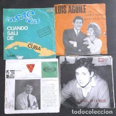 Discos de vinilo: LUIS AGUILE (LOTE 4 SINGLES 1966-67) JUANITA BANANA, LA BANDA BORRACHA, MIGUEL E ISABEL ...8 TEMAS