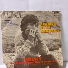 Discos de vinilo: SINGLE - MICKY - THE MOUTH ORGAN BOY /FOLLOW ME- RCA - MADRID 1971