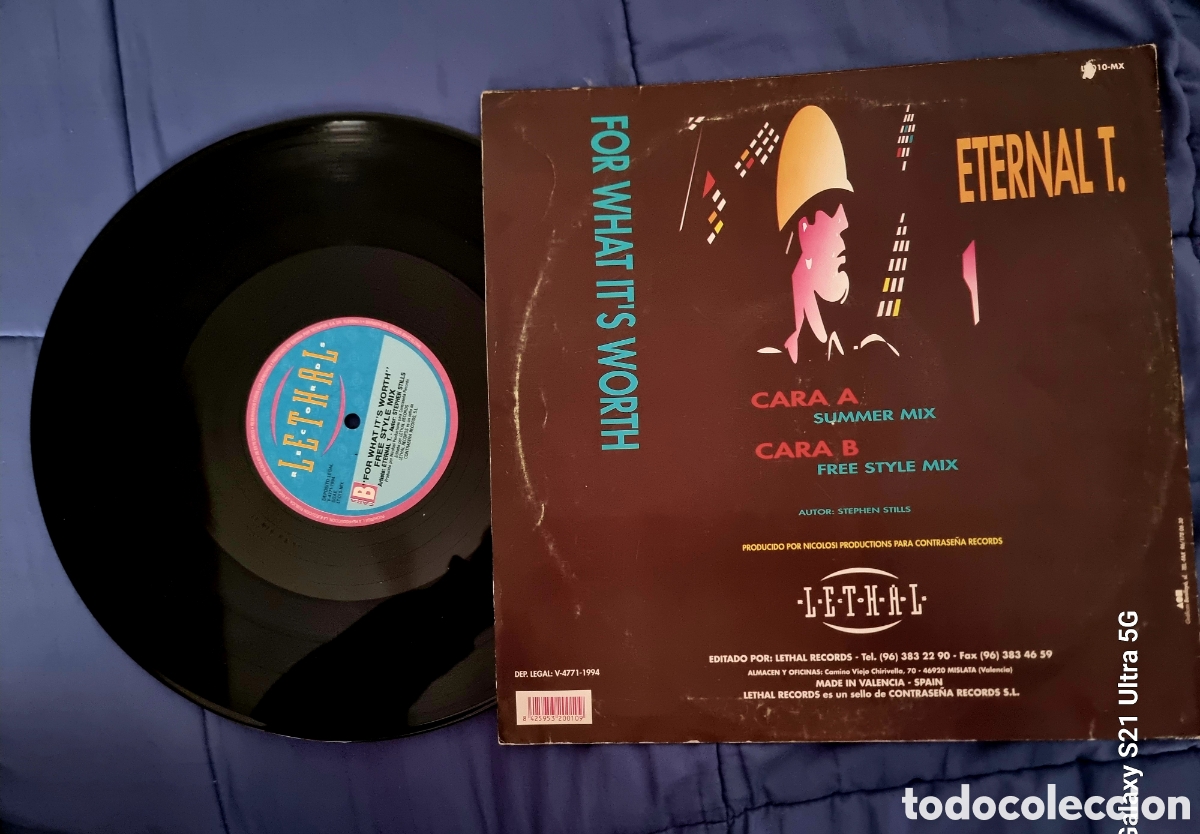 Discos de vinilo: ETERNAL T. FOR WHAT ITS WORTH MAXI LETHAL RECORDS 1994 - Foto 2
