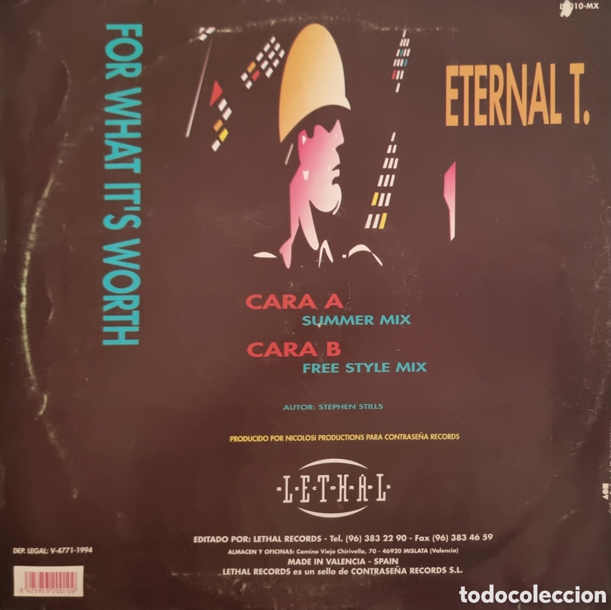 Discos de vinilo: ETERNAL T. FOR WHAT ITS WORTH MAXI LETHAL RECORDS 1994 - Foto 4