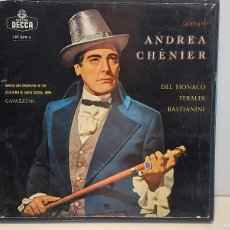Discos de vinilo: CAJA-BOX !! ANDREA CHÉNIER (GIORDANO) / 2 VINILOS DE LUJO-DECCA-LXT 5411-2 / ****
