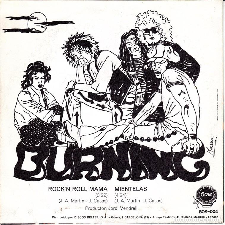 Discos de vinilo: Burning &ndash; Rock&rsquo;n Roll Mama; Mi&eacute;ntelas &ndash; OCRE 004 &ndash; 1978 - Foto 2