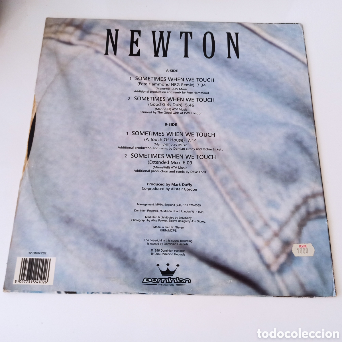 Discos de vinilo: Newton - Sometimes When We Touch (12&rdquo;) - Foto 2