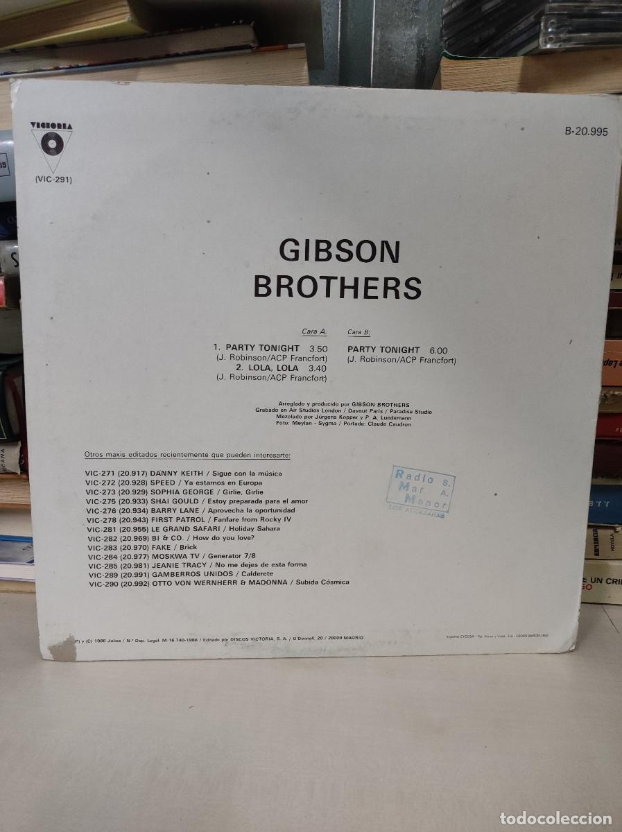 Discos de vinilo: Gibson Brothers &ndash; Party Tonight - Foto 2