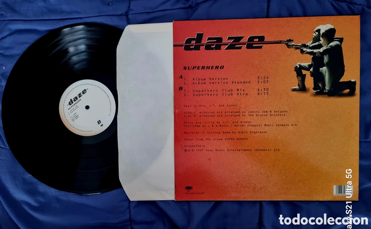 Discos de vinilo: DAZE - SUPERHERO - MAXI Made in Denmark 1997 EPIC - Foto 5