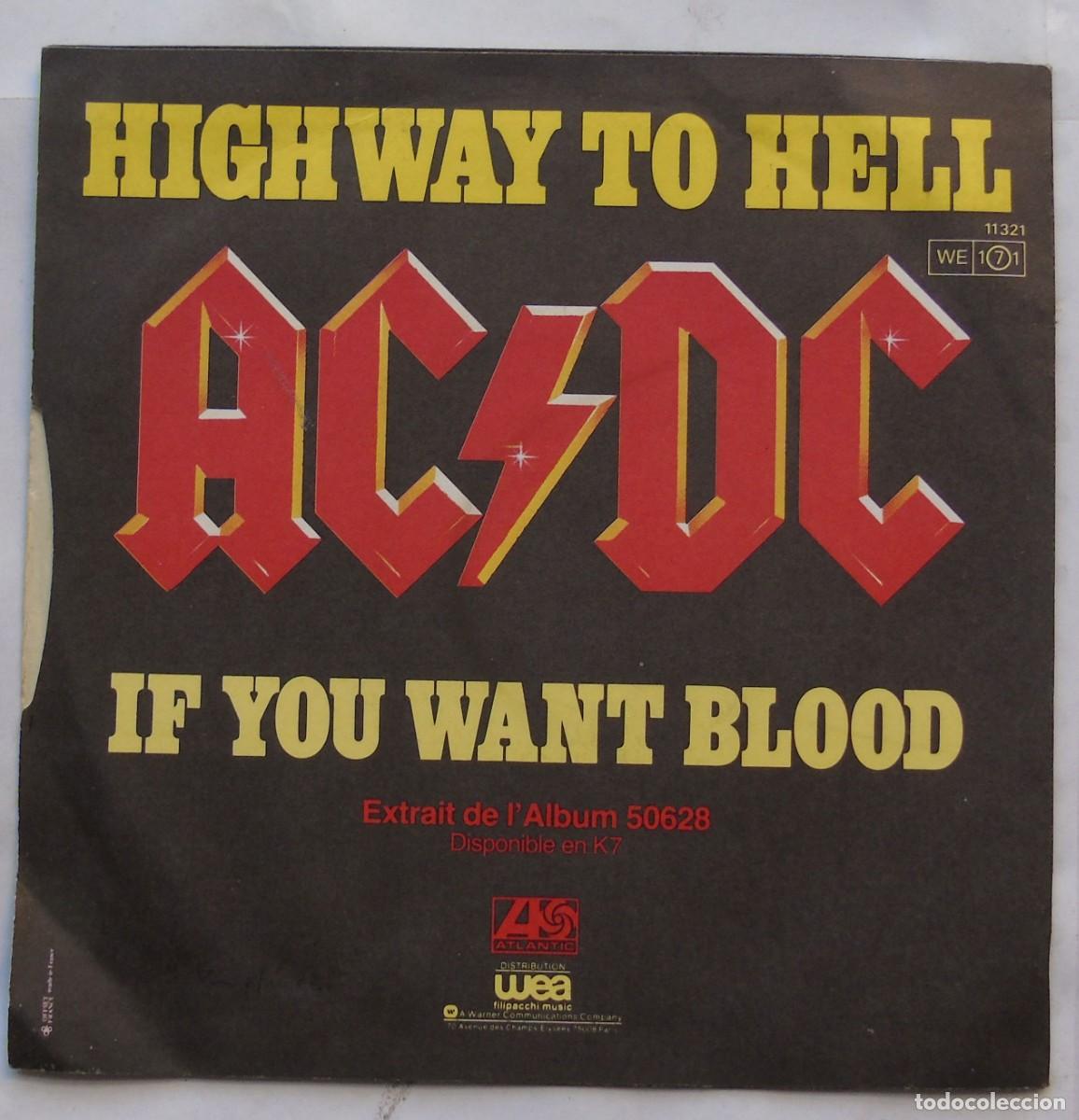 Discos de vinilo: AC/DC Highway To Hell single 7&rdquo; Francia 1979 original - Foto 2