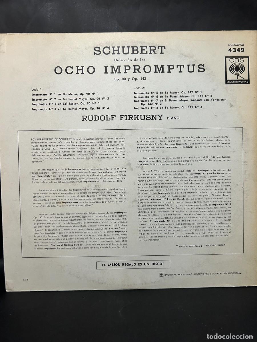 Discos de vinilo: SCHUBERT - IMPROMPTUS, OP. 90 Y 142 / 4349 - Foto 3