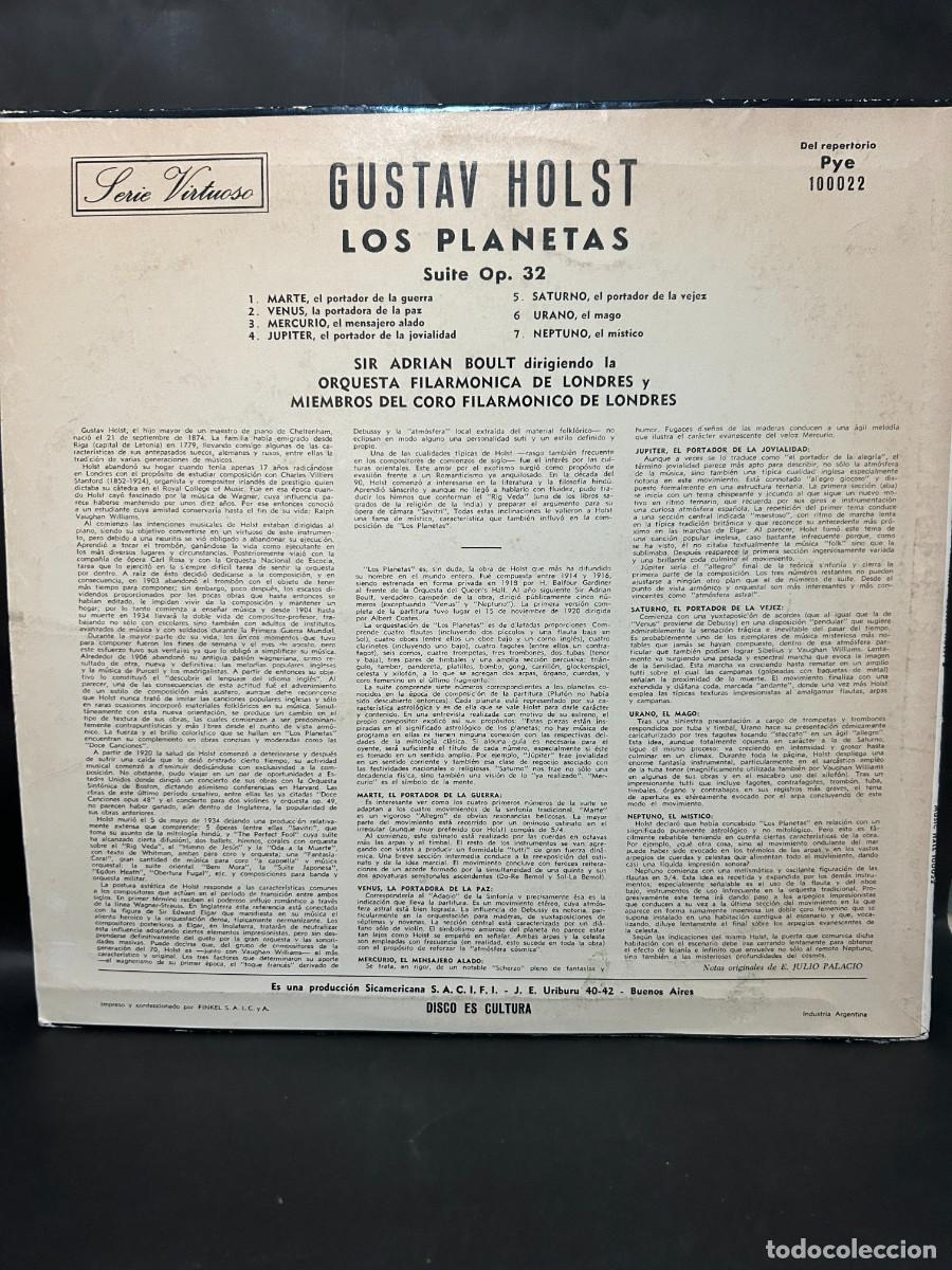 Discos de vinilo: GUSTAV HOLST - LOS PLANETAS / 100022 - ORIGINAL - Foto 3