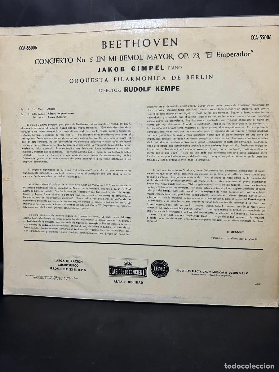 Discos de vinilo: JAKOB GIMPEL - ORQUESTA ARMONICA DE BERLIN / CCA-55006 - CON INSERT - Foto 2