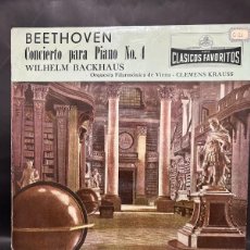 Discos de vinilo: WILHELM BACKHAUS - BEETHOVEN, CONCIERTO PARA PIANO N°1 - CFL-55226 / CON INSERT