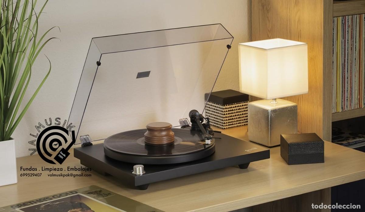 Discos de vinilo: ESTABILIZADOR DE MADERA SAPELI PARA DISCOS DE VINILO - Foto 6