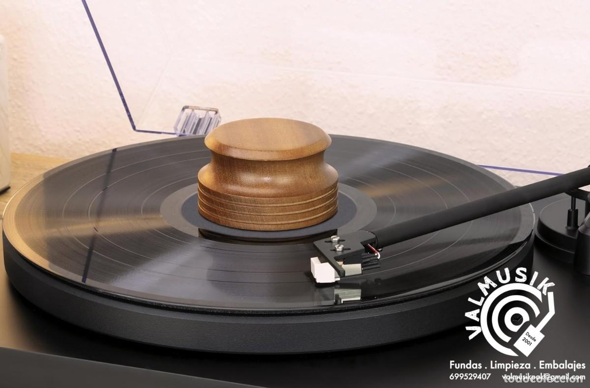 Discos de vinilo: ESTABILIZADOR DE MADERA SAPELI PARA DISCOS DE VINILO - Foto 7