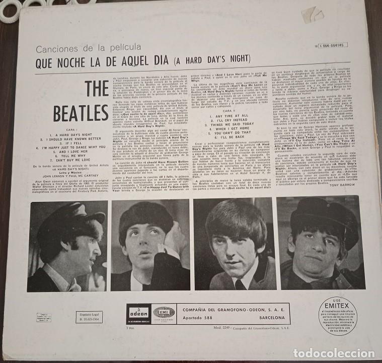 Discos de vinilo: BEATLES QUE NOCHE LA DE AQUEL DIA - Foto 2