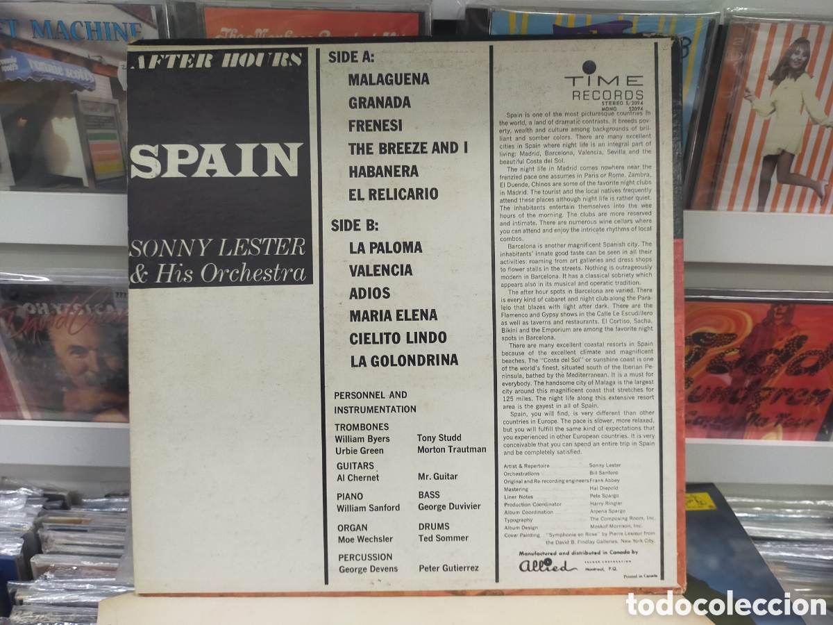 Discos de vinilo: Sonny lester lp after hours Spain canada - Foto 2