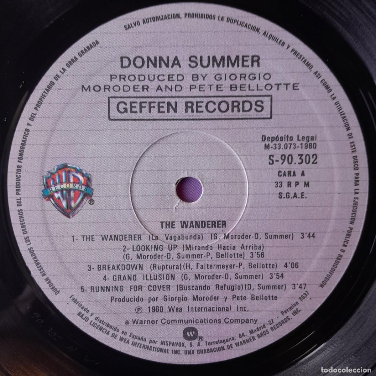 Discos de vinilo: DONNA SUMMER : THE WANDERER [WARNER - ESP 1980] LP - Foto 4