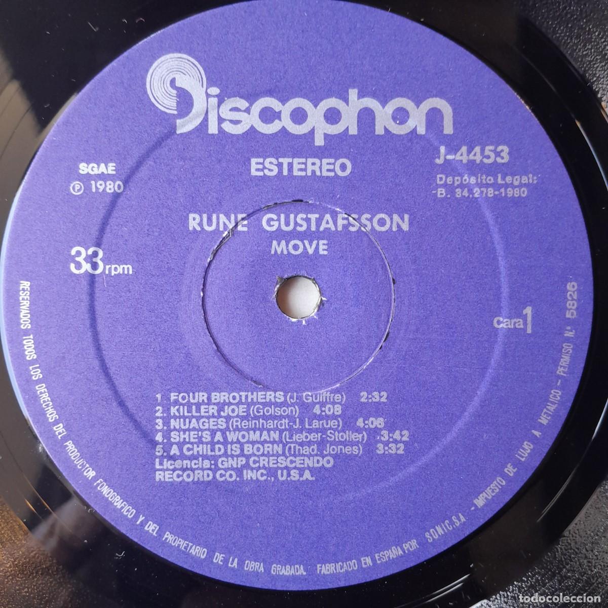 Discos de vinilo: RUNE GUSTAFSSON : MOVE [DISCOPHON - ESP 1980] LP - Foto 3
