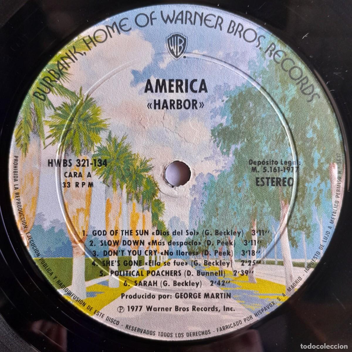 Discos de vinilo: AMERICA : HARBOR [WARNER - ESP 1977] LP - Foto 3