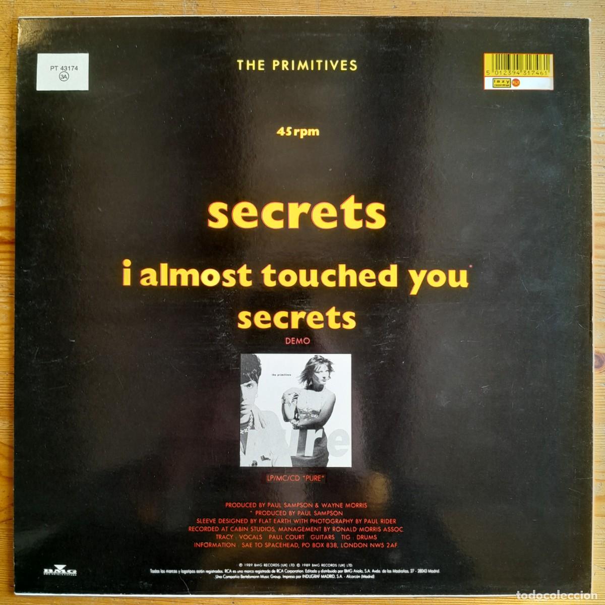 Discos de vinilo: THE PRIMITIVES : SECRETS [RCA - ESP 1989] 12&rdquo; - Foto 2