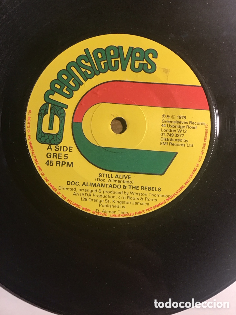 Discos de vinilo: DOC.ALIMANTADO & THE REBELS STILL ALIVE 7&rdquo; - Foto 1