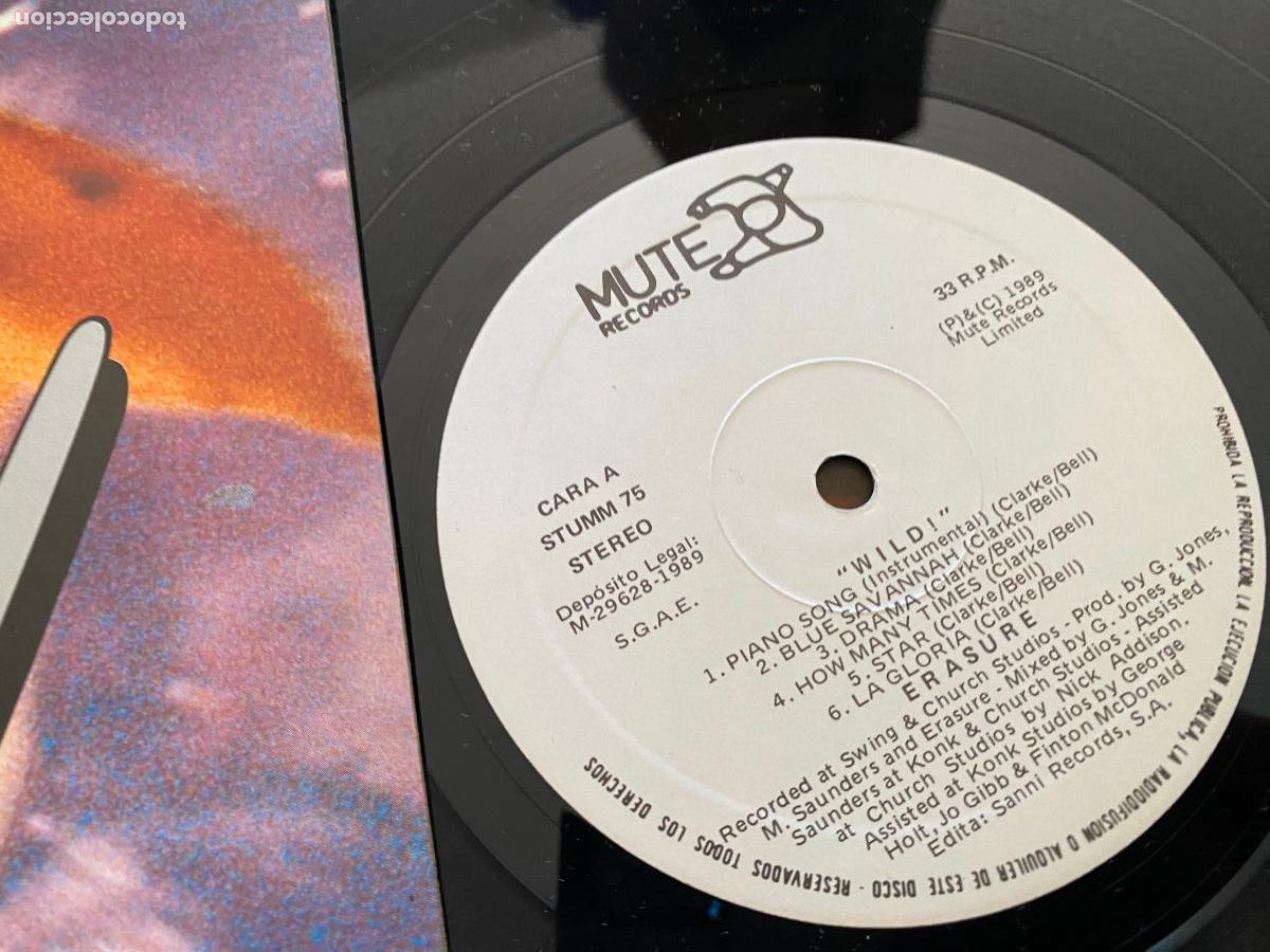 Discos de vinilo: ERASURE (WILD) LP ESPA&Ntilde;A 1990 (B-49) - Foto 2