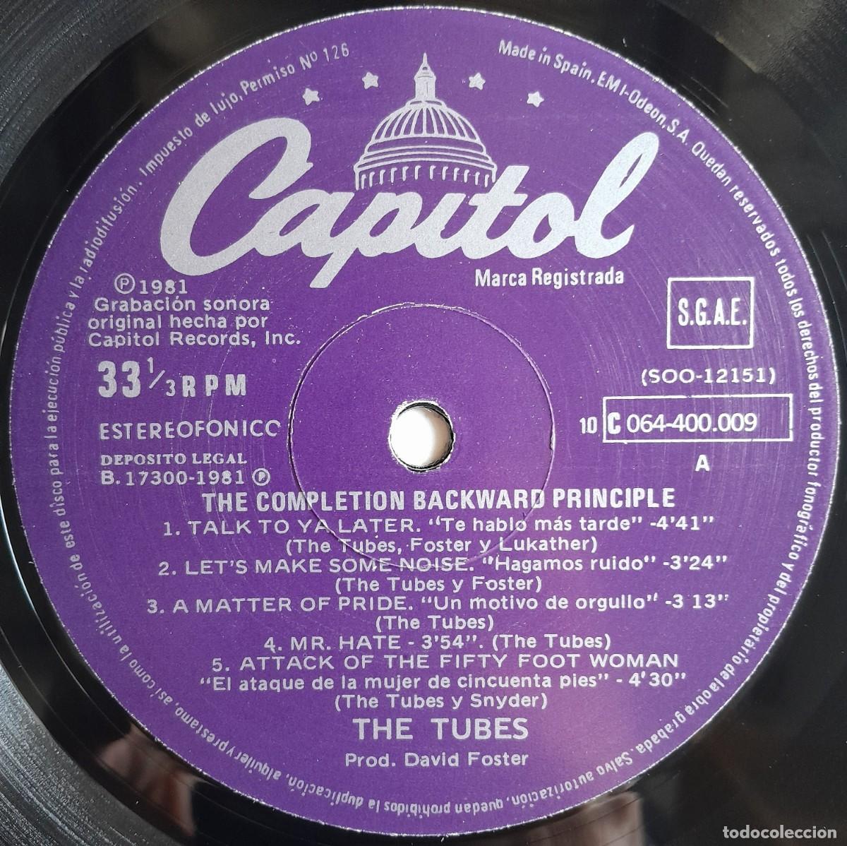 Discos de vinilo: THE TUBES : THE COMPLETION BACKWARD PRINCIPLE [CAPITOL - ESP 1981] LP - Foto 4