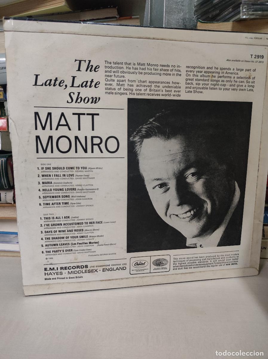 Discos de vinilo: Matt Monro &ndash; The Late, Late Show - Foto 2
