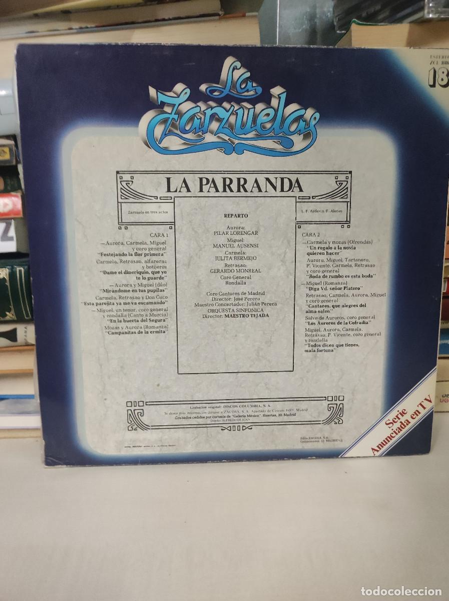 Discos de vinilo: LA ZARZUELA LA PARRANDA MAESTRO TEJADA - Foto 2