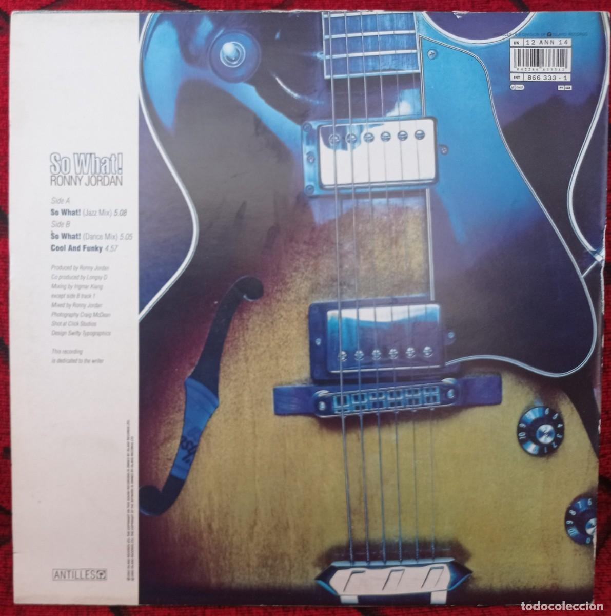 Discos de vinilo: RONNY JORDAN ** So What! ** MAXI SINGLE VINILO 1992 - Foto 2