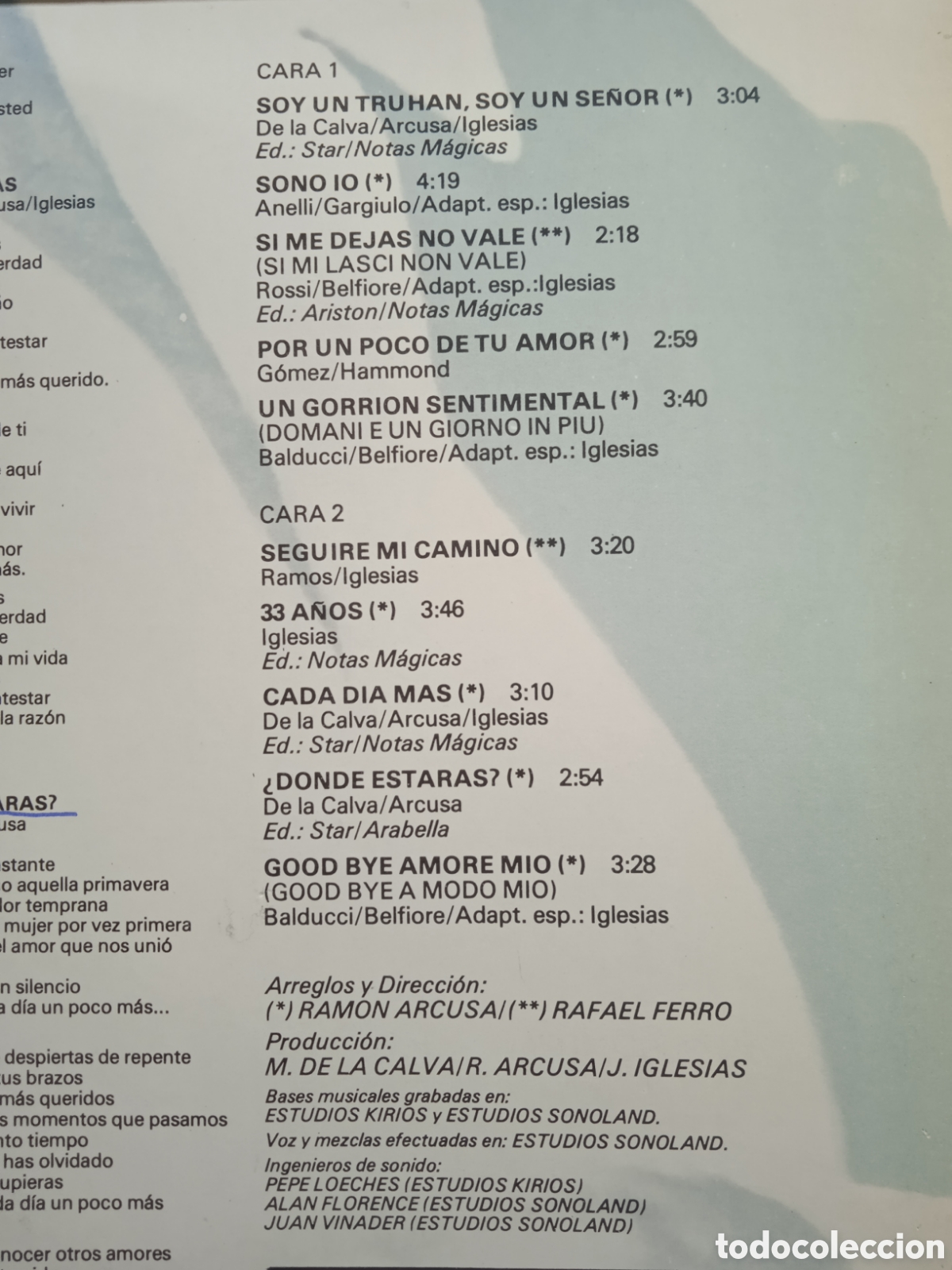 Discos de vinilo: LP Julio Iglesias - Foto 3