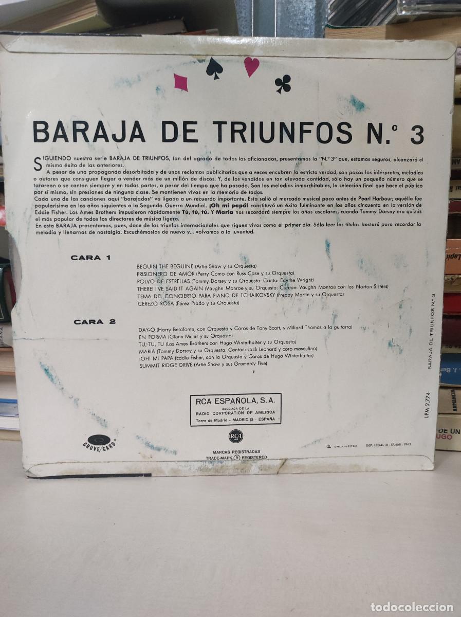 Discos de vinilo: BARAJA DE TRIUNFOS N3 - Foto 2