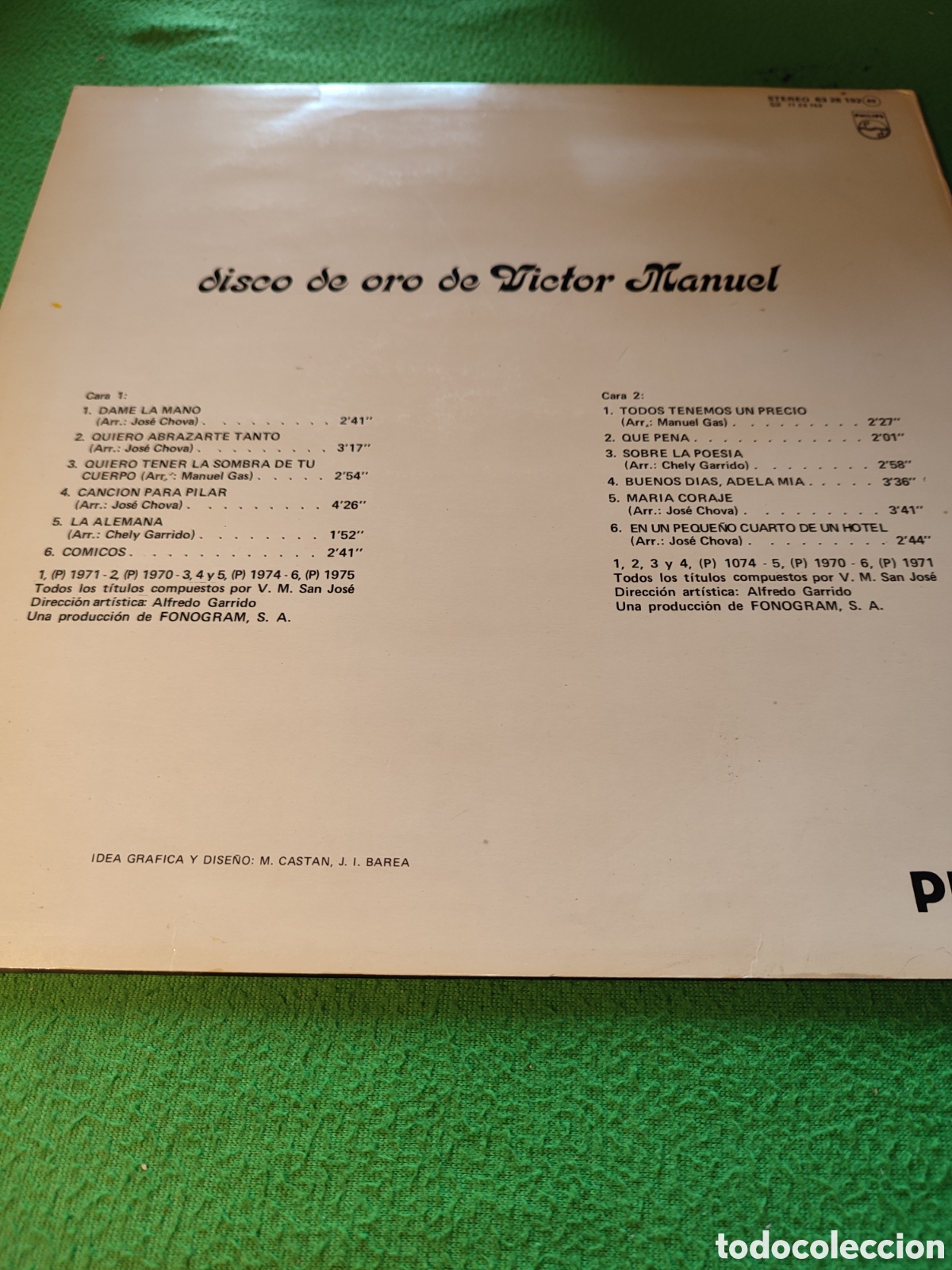 Discos de vinilo: V&iacute;ctor Manuel - Disco de oro - Foto 2