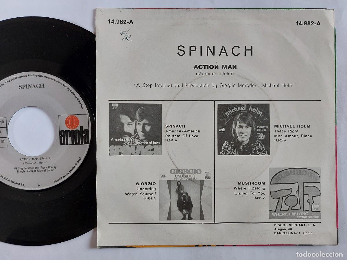 Discos de vinilo: SPINACH - 45 Spain - MINT * ACTION MAN - Foto 2