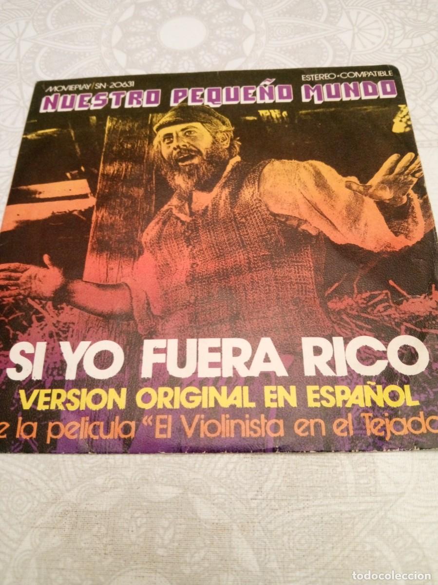 Disques de vinyle: Disco Single Nuestro Peque&ntilde;o Mundo si yo fuera rico