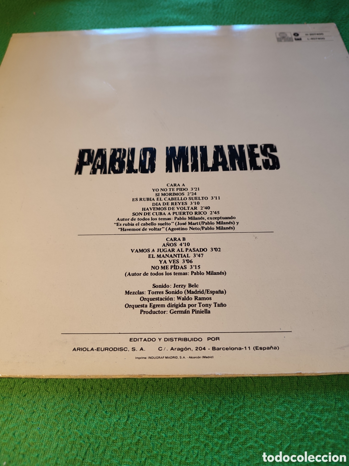 Discos de vinilo: Pablo Milan&eacute;s - Same - Foto 2