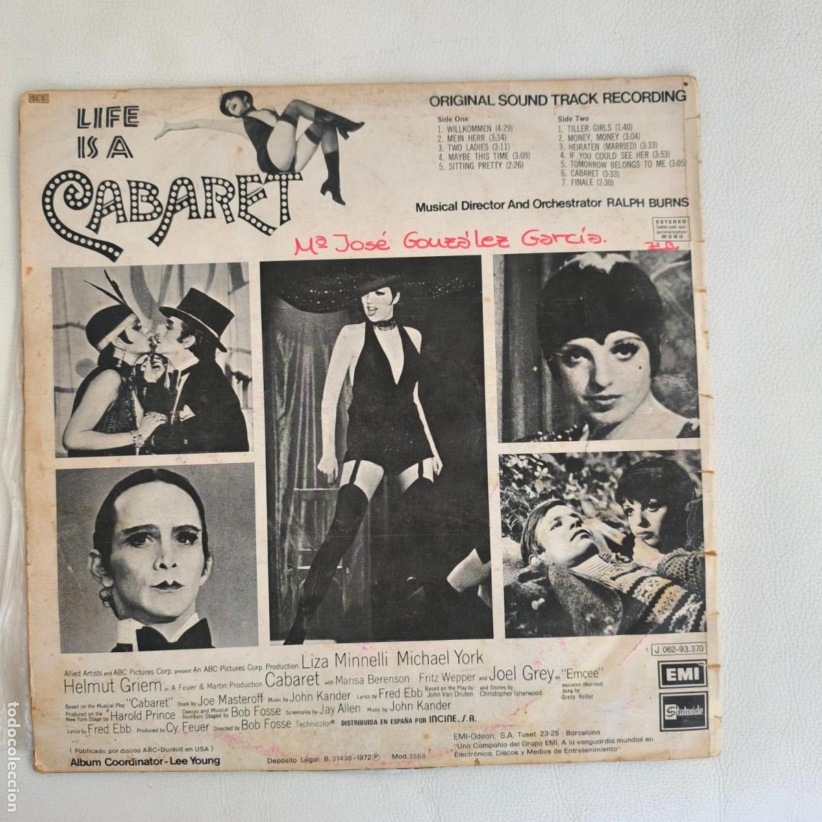 Discos de vinilo: Cabaret LP b.s.o. Espa&ntilde;a 1984 - Foto 2